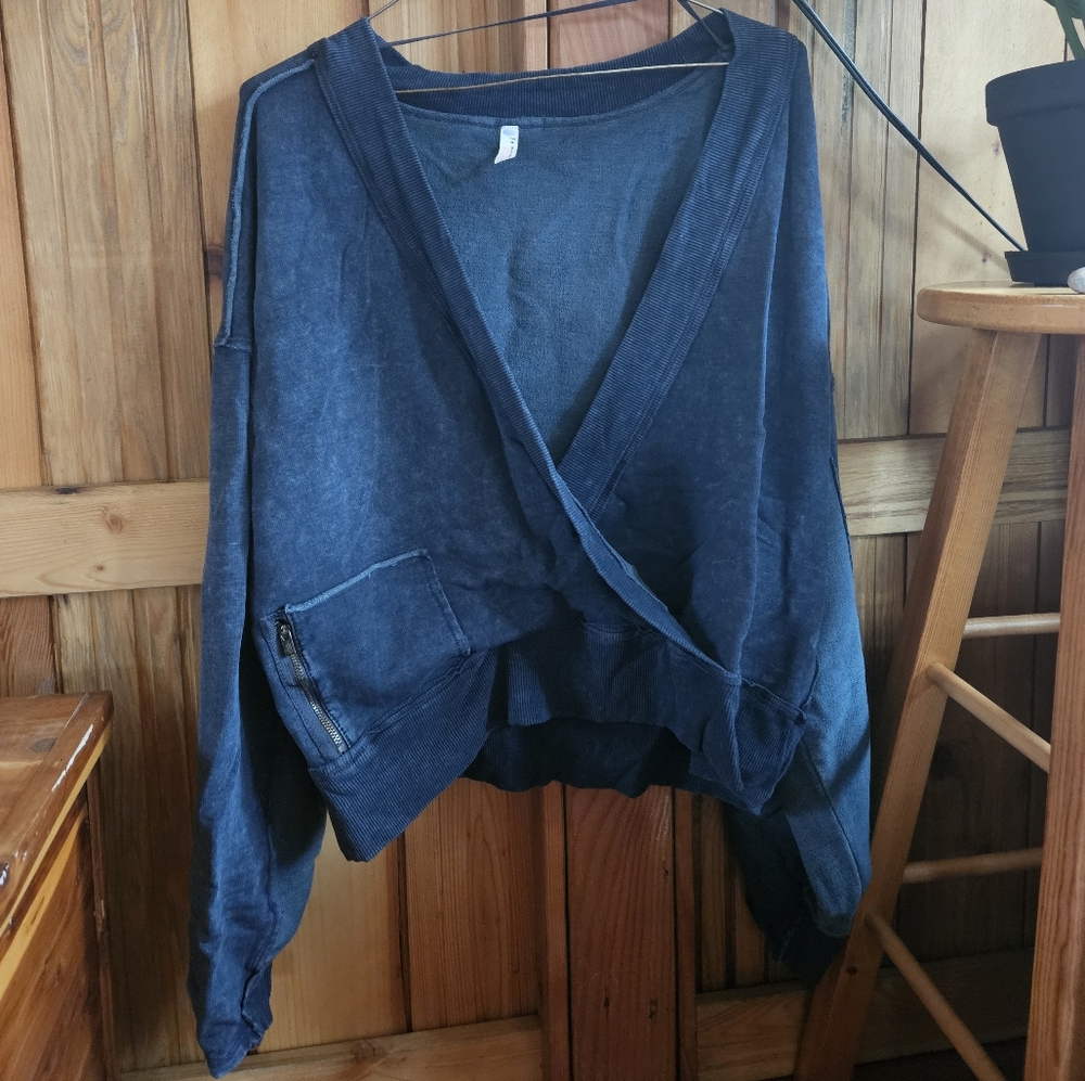 Oversized Blue Free People Sweater